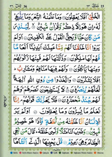 Surah Yaseen Colour Coded PDF download page no 7