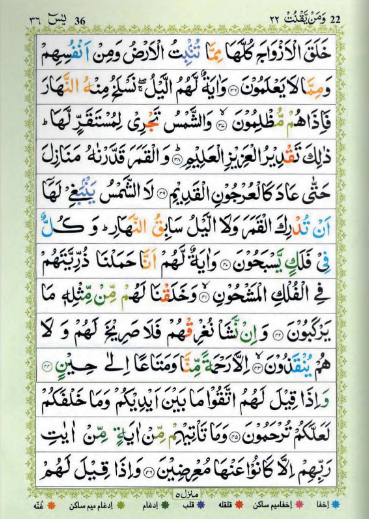 Surah Yaseen Colour Coded PDF page no 4